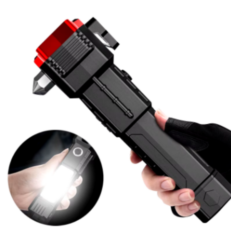 Martillo linterna LED táctica 4 en 1