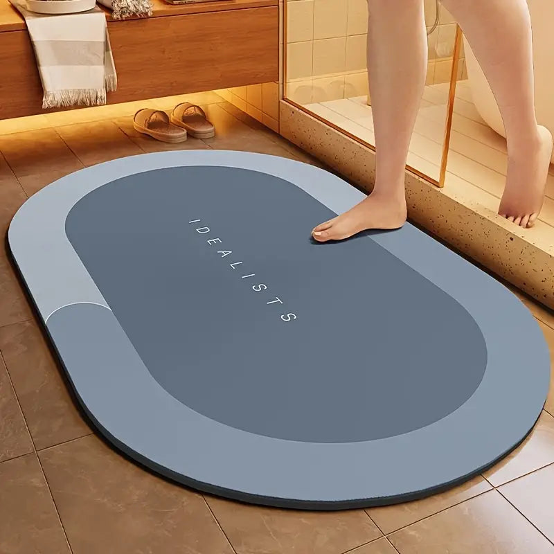 Alfombra de baño en uso