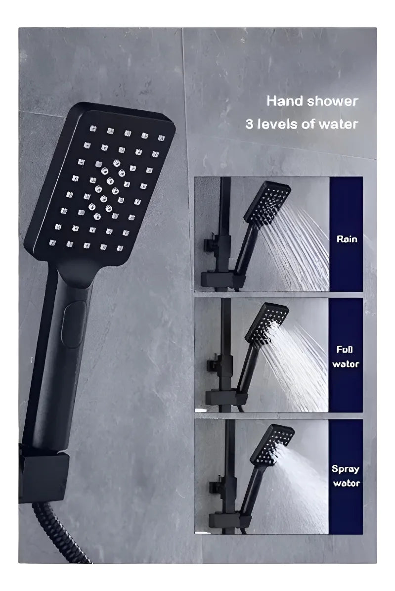 Llave monomando columna ducha negro mate