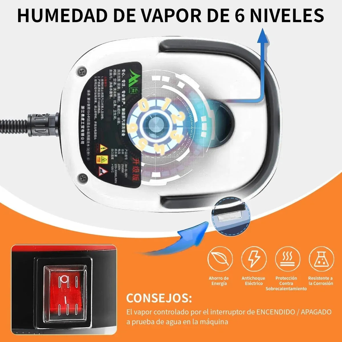 Limpiador a vapor en baño
