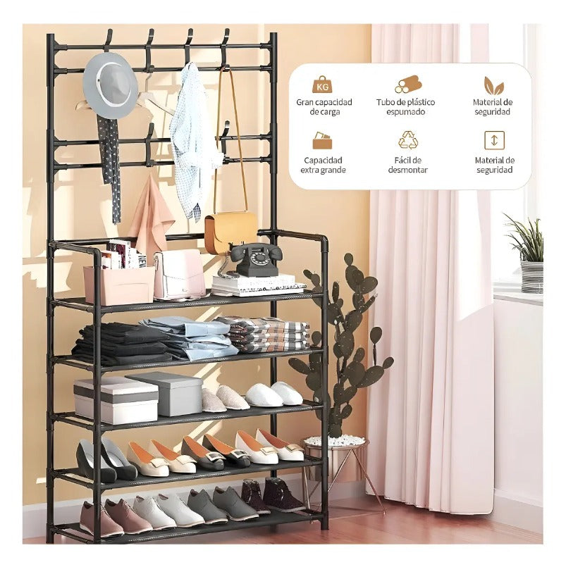 Zapatero organizador 5 niveles con colgador