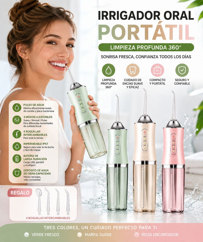 Irrigador bucal portátil
