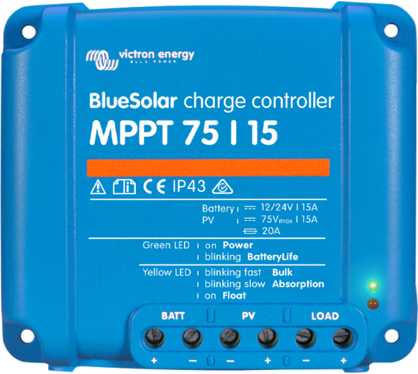 BlueSolar
  MPPT 75/15 Regulador de Carga 12/24V-15A 75V